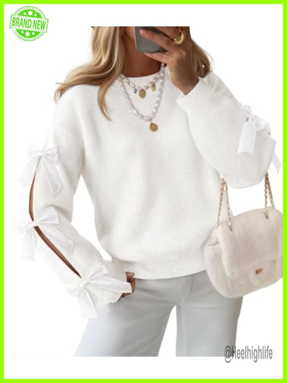ZESICA Womens Chunky Knit Oversized Bow Long Sleeve Sweater Pullover